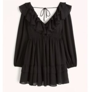 Abercrombie And Fitch Black Ruffle Mini Dress NEW Size MT